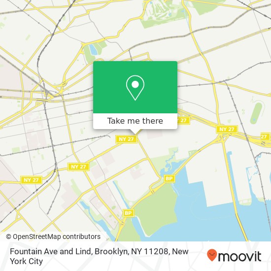 Mapa de Fountain Ave and Lind, Brooklyn, NY 11208