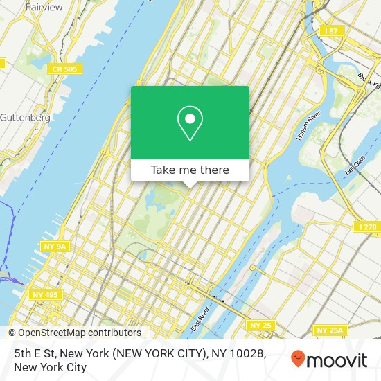 5th E St, New York (NEW YORK CITY), NY 10028 map