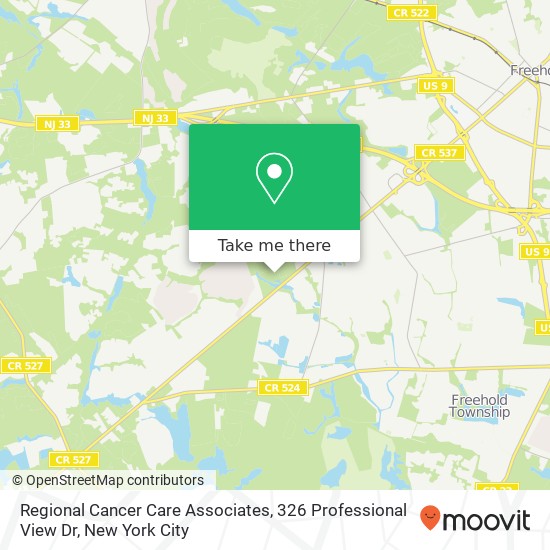 Mapa de Regional Cancer Care Associates, 326 Professional View Dr