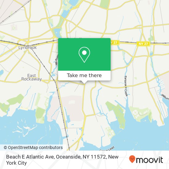 Mapa de Beach E Atlantic Ave, Oceanside, NY 11572