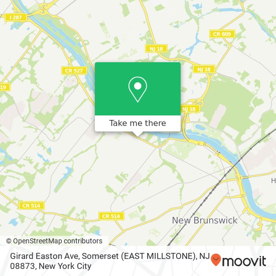 Mapa de Girard Easton Ave, Somerset (EAST MILLSTONE), NJ 08873