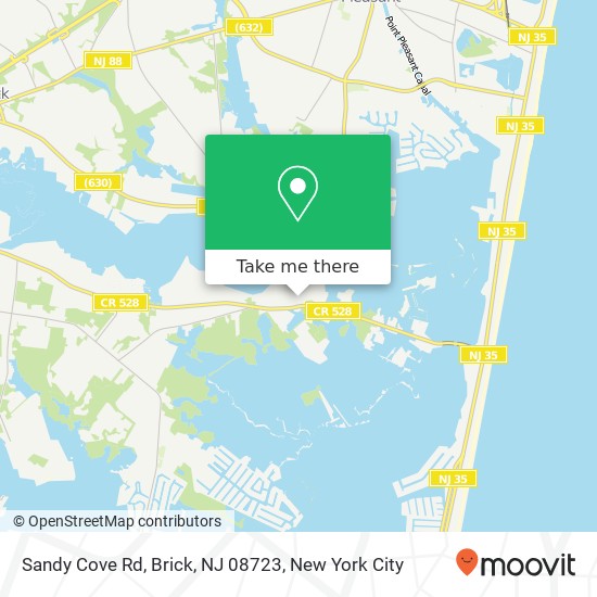 Mapa de Sandy Cove Rd, Brick, NJ 08723