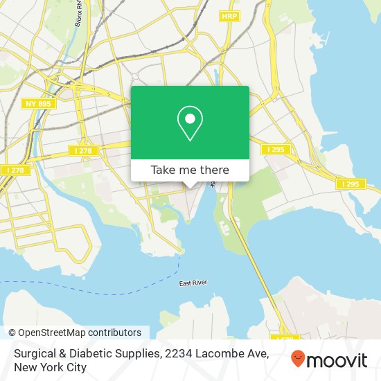 Mapa de Surgical & Diabetic Supplies, 2234 Lacombe Ave