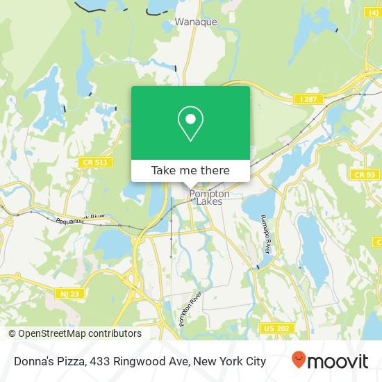 Mapa de Donna's Pizza, 433 Ringwood Ave