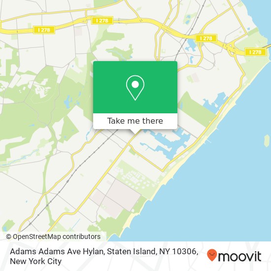 Mapa de Adams Adams Ave Hylan, Staten Island, NY 10306