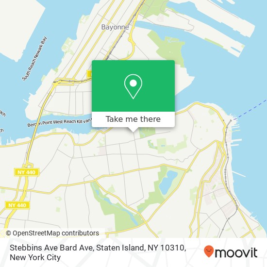 Mapa de Stebbins Ave Bard Ave, Staten Island, NY 10310