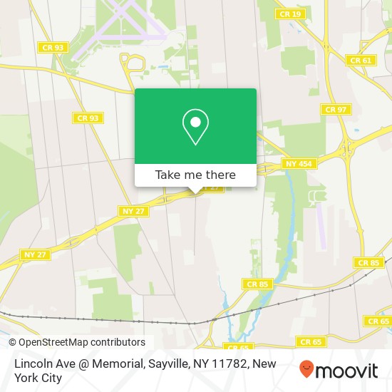 Mapa de Lincoln Ave @ Memorial, Sayville, NY 11782