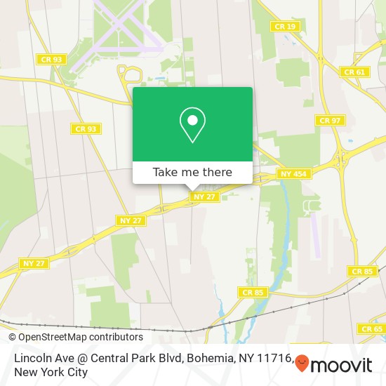 Lincoln Ave @ Central Park Blvd, Bohemia, NY 11716 map