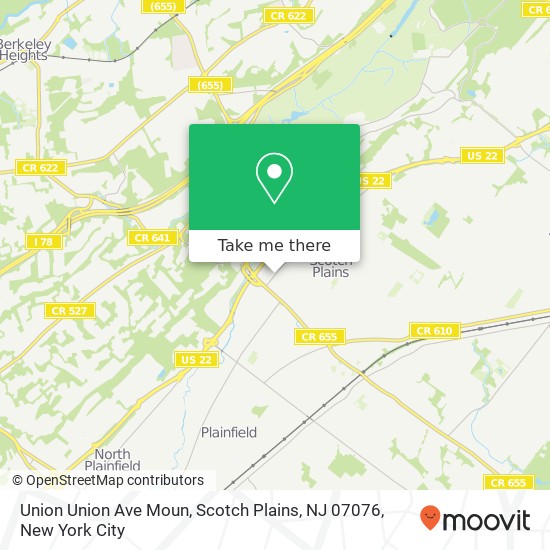 Union Union Ave Moun, Scotch Plains, NJ 07076 map