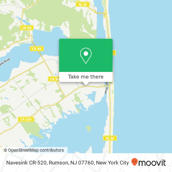 Mapa de Navesink CR-520, Rumson, NJ 07760