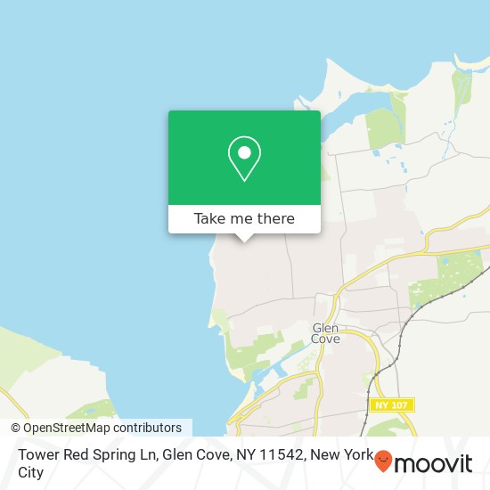 Mapa de Tower Red Spring Ln, Glen Cove, NY 11542