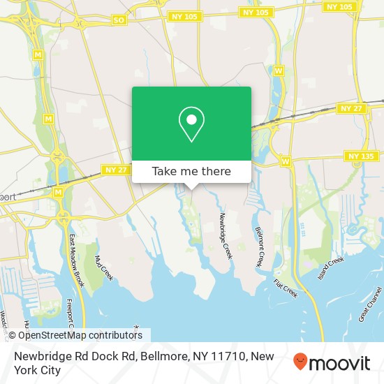 Mapa de Newbridge Rd Dock Rd, Bellmore, NY 11710