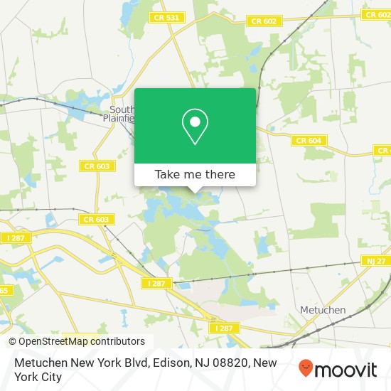 Metuchen New York Blvd, Edison, NJ 08820 map