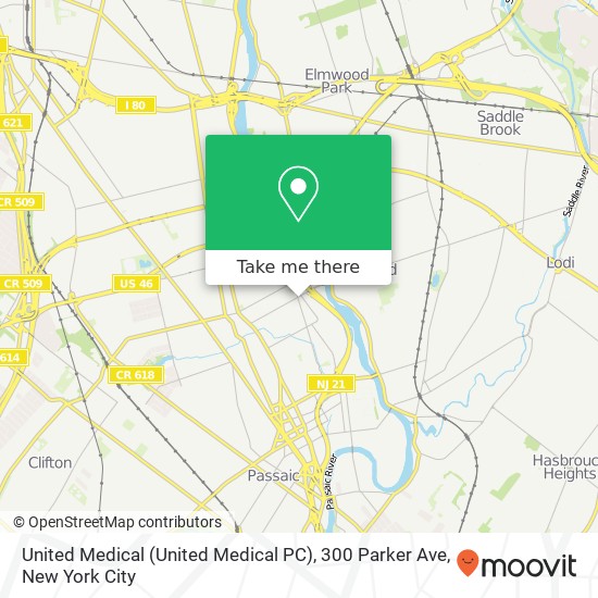 United Medical (United Medical PC), 300 Parker Ave map