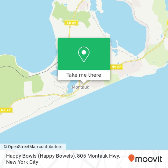 Mapa de Happy Bowls (Happy Bowels), 805 Montauk Hwy
