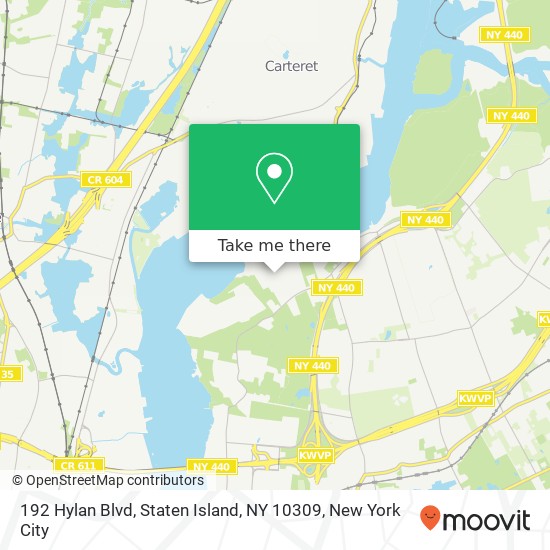 Mapa de 192 Hylan Blvd, Staten Island, NY 10309