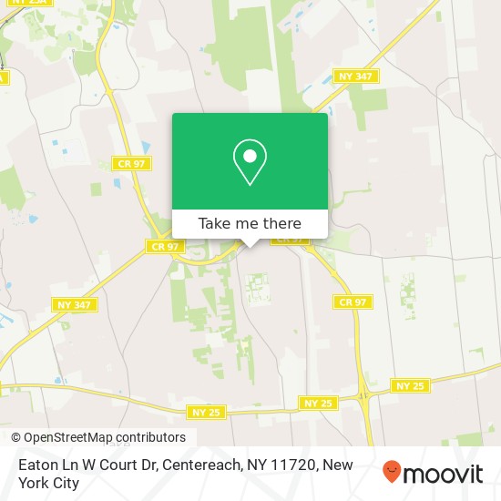 Mapa de Eaton Ln W Court Dr, Centereach, NY 11720