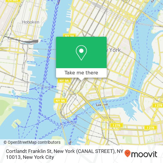 Cortlandt Franklin St, New York (CANAL STREET), NY 10013 map