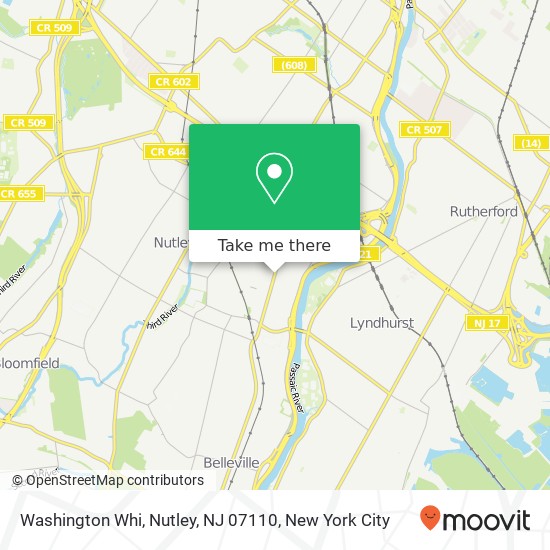 Mapa de Washington Whi, Nutley, NJ 07110