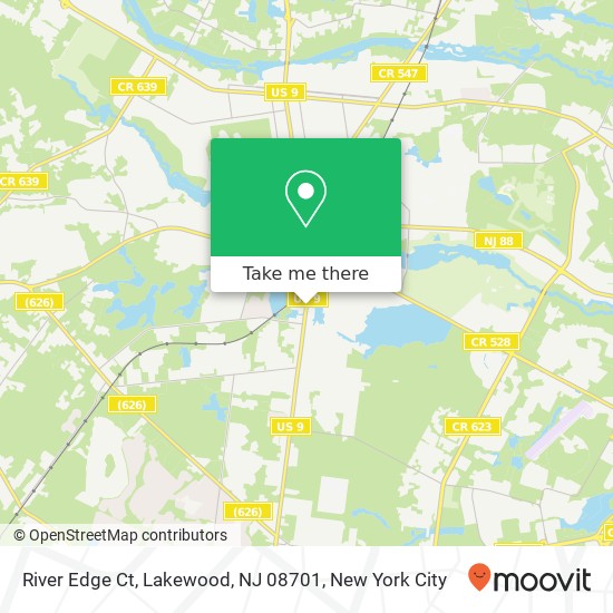 Mapa de River Edge Ct, Lakewood, NJ 08701