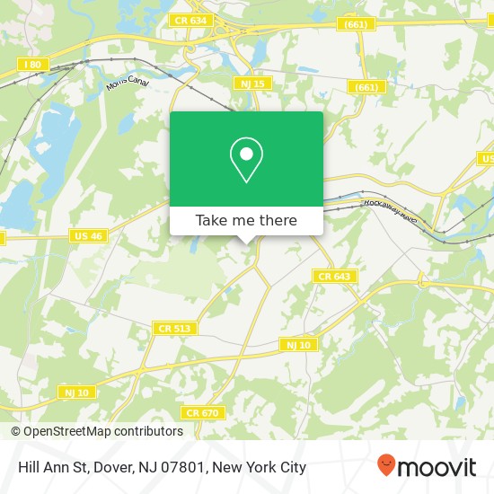 Mapa de Hill Ann St, Dover, NJ 07801