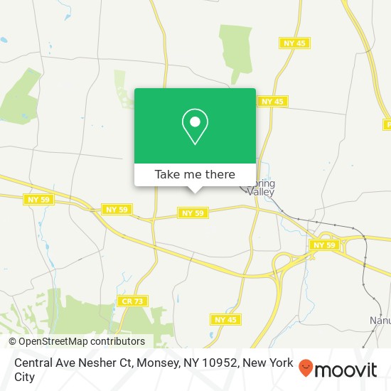 Mapa de Central Ave Nesher Ct, Monsey, NY 10952