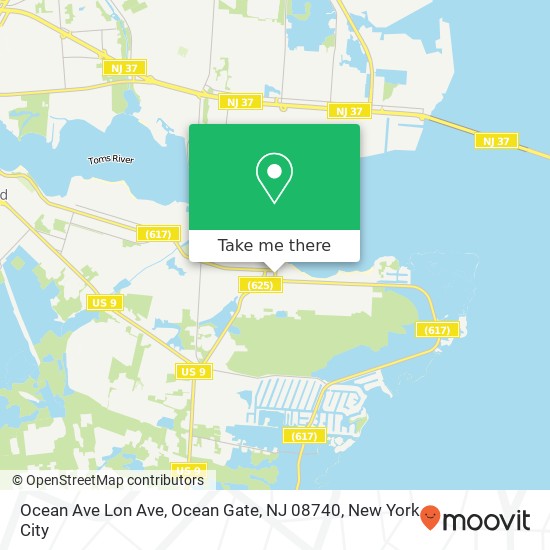 Mapa de Ocean Ave Lon Ave, Ocean Gate, NJ 08740