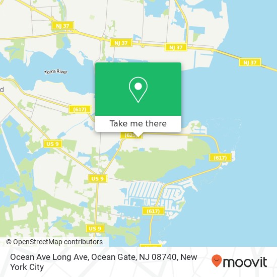 Mapa de Ocean Ave Long Ave, Ocean Gate, NJ 08740