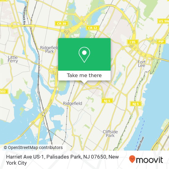 Harriet Ave US-1, Palisades Park, NJ 07650 map