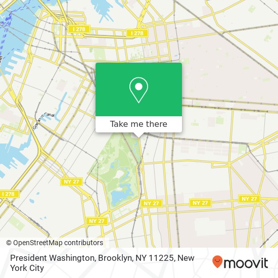 Mapa de President Washington, Brooklyn, NY 11225