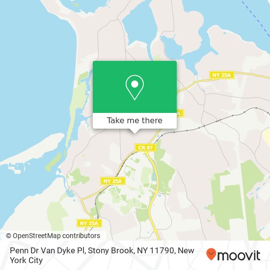 Mapa de Penn Dr Van Dyke Pl, Stony Brook, NY 11790