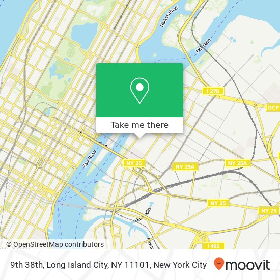 Mapa de 9th 38th, Long Island City, NY 11101