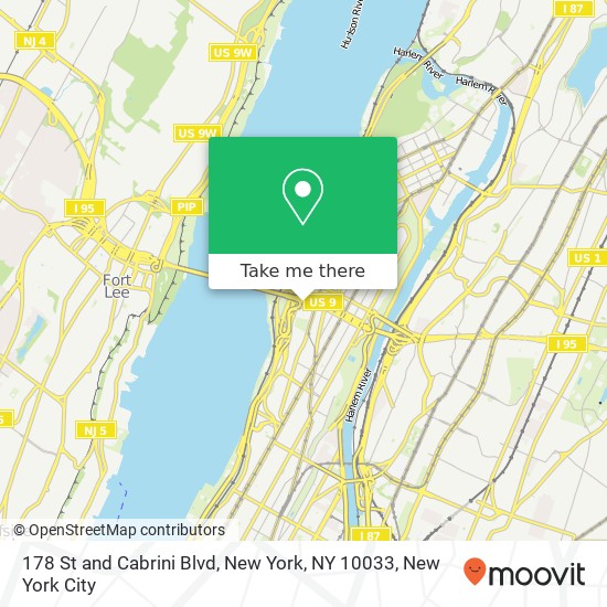 Mapa de 178 St and Cabrini Blvd, New York, NY 10033