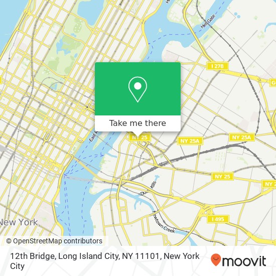 Mapa de 12th Bridge, Long Island City, NY 11101