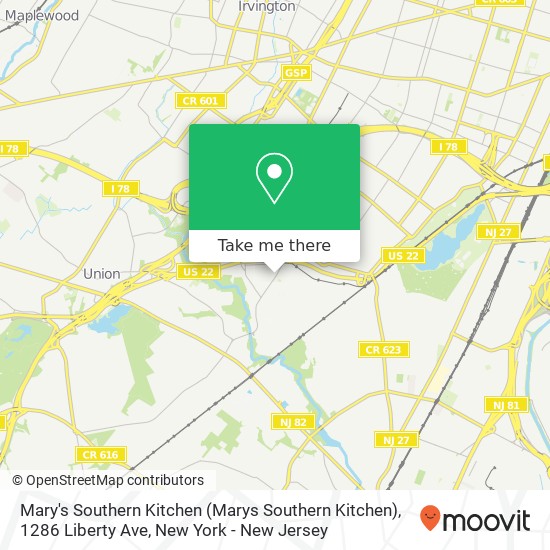 Mapa de Mary's Southern Kitchen (Marys Southern Kitchen), 1286 Liberty Ave