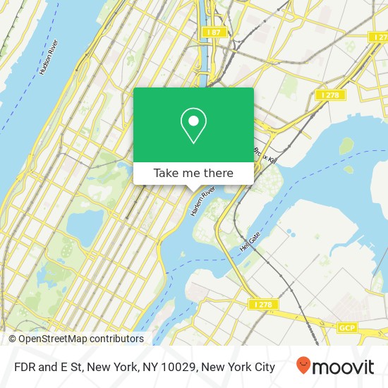 Mapa de FDR and E St, New York, NY 10029