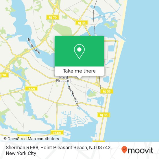 Mapa de Sherman RT-88, Point Pleasant Beach, NJ 08742
