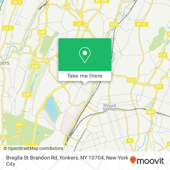 Mapa de Breglia St Brandon Rd, Yonkers, NY 10704