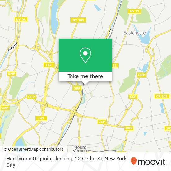 Mapa de Handyman Organic Cleaning, 12 Cedar St