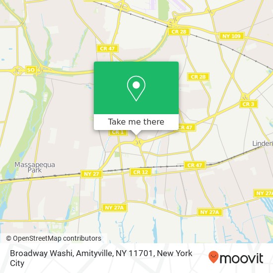 Mapa de Broadway Washi, Amityville, NY 11701