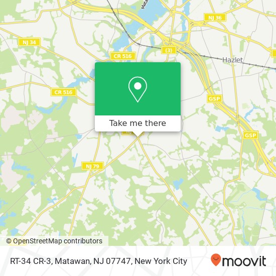 Mapa de RT-34 CR-3, Matawan, NJ 07747
