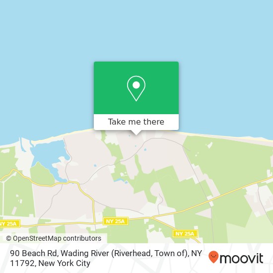 90 Beach Rd, Wading River (Riverhead, Town of), NY 11792 map