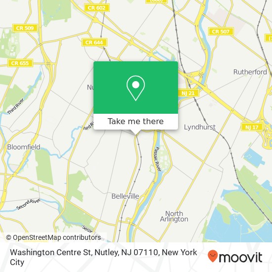 Mapa de Washington Centre St, Nutley, NJ 07110