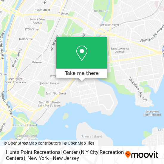 Mapa de Hunts Point Recreational Center (N Y City Recreation Centers)