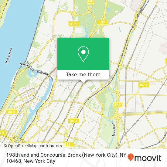 198th and and Concourse, Bronx (New York City), NY 10468 map