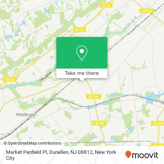 Mapa de Market Penfield Pl, Dunellen, NJ 08812