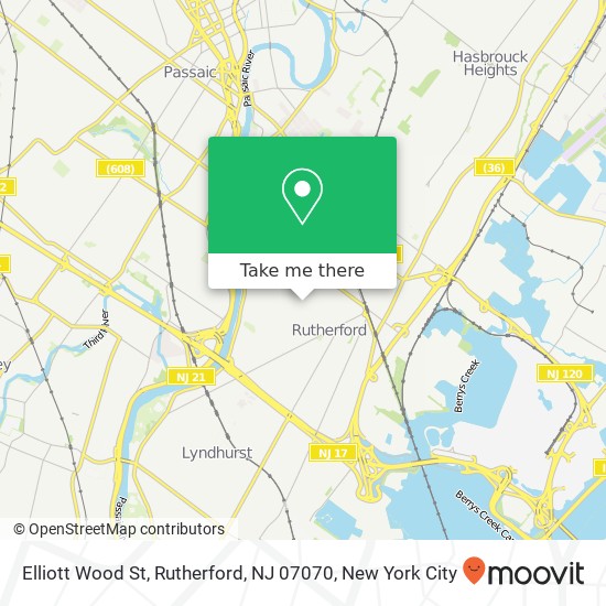 Elliott Wood St, Rutherford, NJ 07070 map