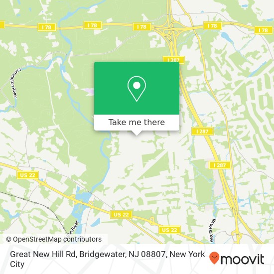 Great New Hill Rd, Bridgewater, NJ 08807 map