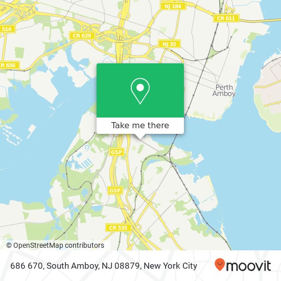 Mapa de 686 670, South Amboy, NJ 08879