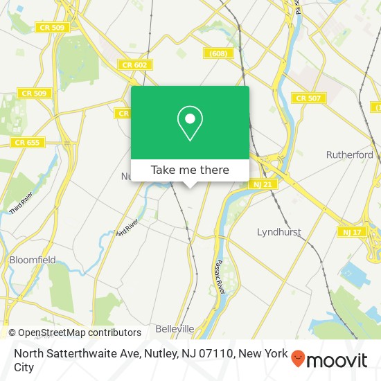 North Satterthwaite Ave, Nutley, NJ 07110 map